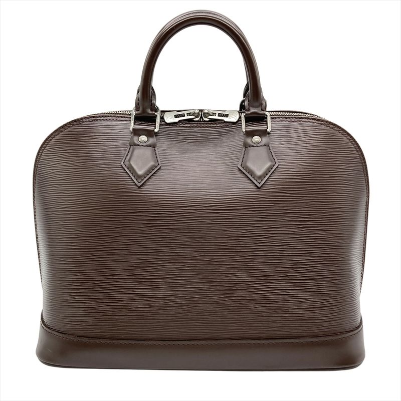 Louis Vuitton Epi Alma Mocca Handbag M5214d Brown Silver Hardware Ar0012 Women