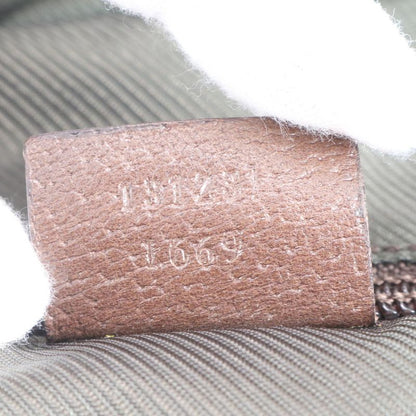 Gucci GG Canvas Sherry Line 131231 Leather Tote Bag Shoulder Business Brown A4