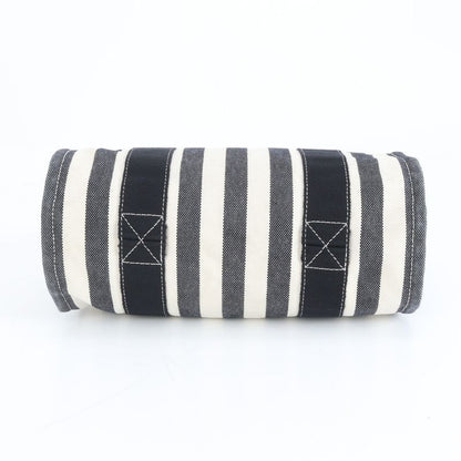 Hermes Cannes PM Tote Bag With Striped Pouch Hand Black Silver Hardware Women's