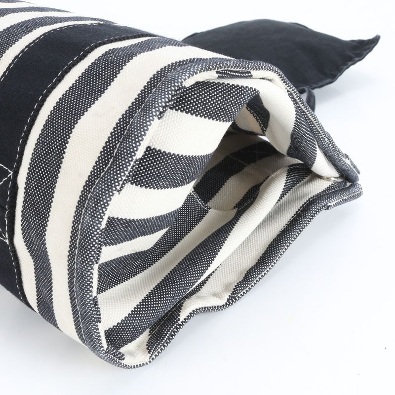 Hermes Cannes PM Tote Bag With Striped Pouch Hand Black Silver Hardware Women's