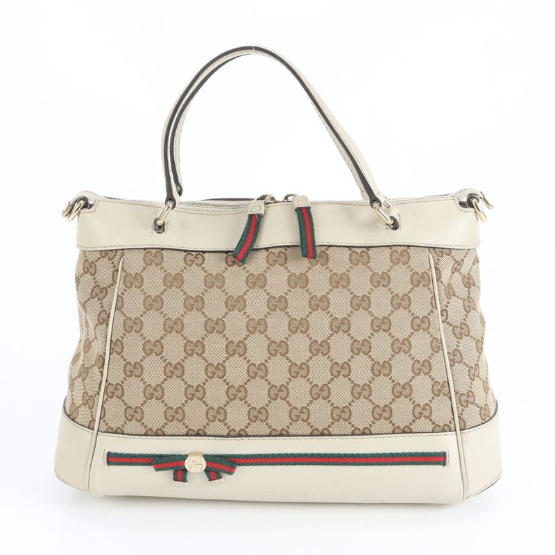 Gucci GG Canvas Mayfair 269894 Leather Tote Bag Hand Gold Hardware Women's CRR