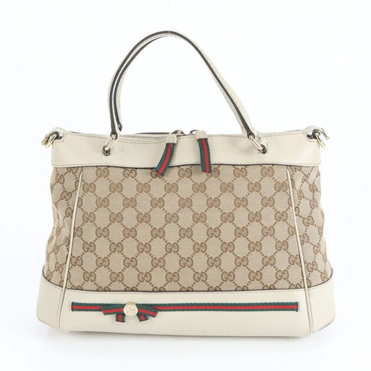 Gucci GG Canvas Mayfair 269894 Leather Tote Bag Hand Gold Hardware Women's CRR