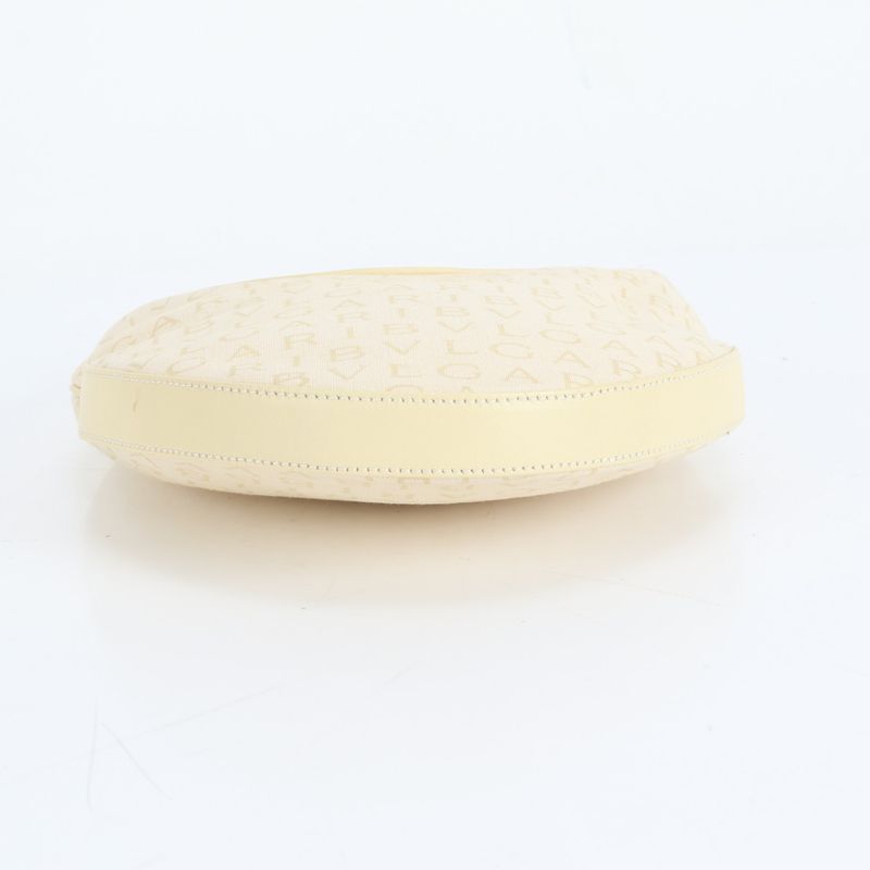 Bulgari Logomania Leather Hand Bag Tote Ivory Shoulder Silver Hardware Women's