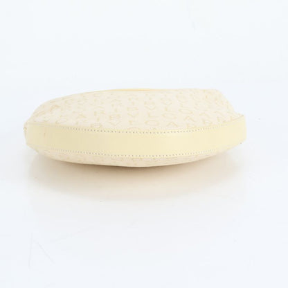 Bulgari Logomania Leather Hand Bag Tote Ivory Shoulder Silver Hardware Women's