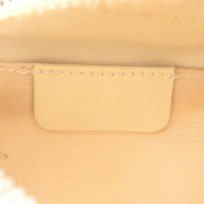 Bulgari Logomania Leather Hand Bag Tote Ivory Shoulder Silver Hardware Women's