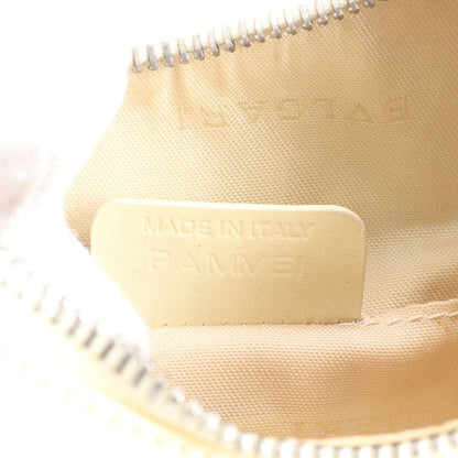 Bulgari Logomania Leather Hand Bag Tote Ivory Shoulder Silver Hardware Women's