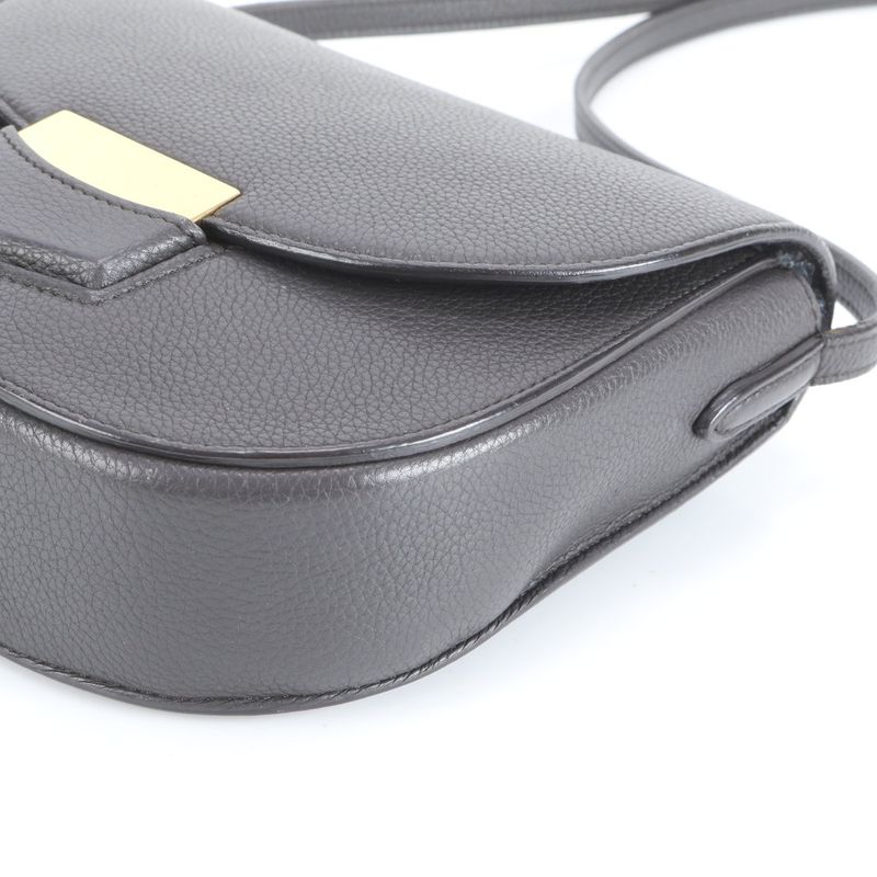 Celine Trotter Leather Shoulder Bag Crossbody Hand Tote Gold Hardware Women's