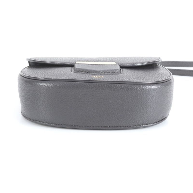 Celine Trotter Leather Shoulder Bag Crossbody Hand Tote Gold Hardware Women's