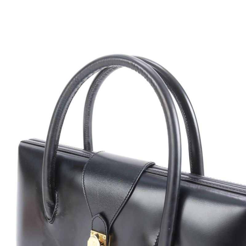 Loewe Leather Hand Bag Tote Navy Gold Hardware Women's CRR Da18-1