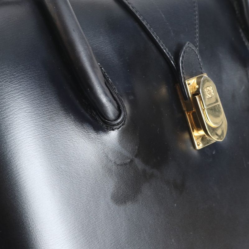 Loewe Leather Hand Bag Tote Navy Gold Hardware Women's CRR Da18-1