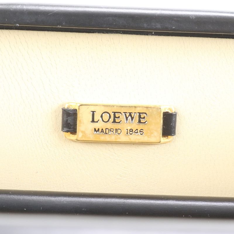 Loewe Leather Hand Bag Tote Navy Gold Hardware Women's CRR Da18-1