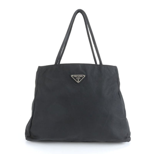 Prada Tessuto Nylon Triangle Logo Tote Bag Shoulder Hand Black Women's CRR