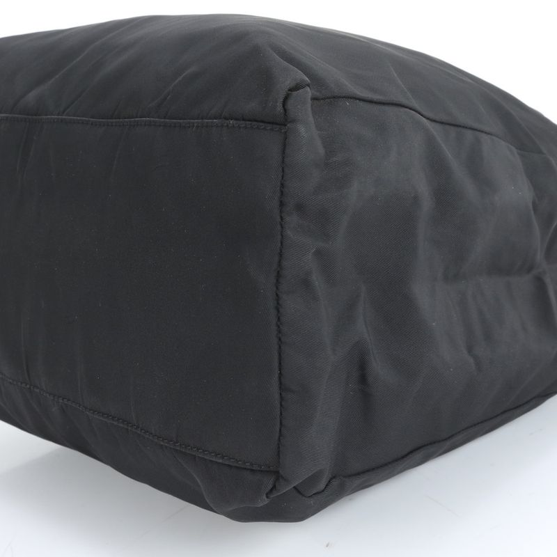 Prada Tessuto Nylon Triangle Logo Tote Bag Shoulder Hand Black Women's CRR