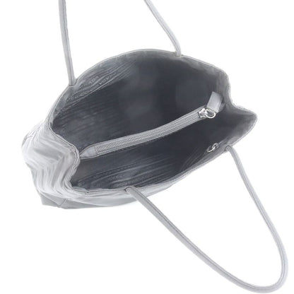 Prada Tessuto Nylon Triangle Logo Tote Bag Shoulder Hand Black Women's CRR