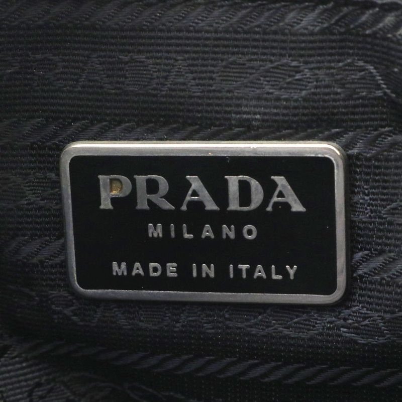 Prada Tessuto Nylon Triangle Logo Tote Bag Shoulder Hand Black Women's CRR