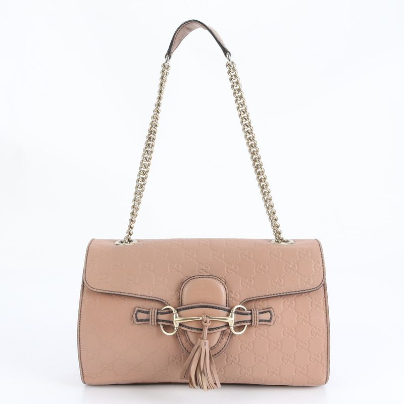 Guccissima Emily Horsebit Leather Chain Shoulder Bag Shoulder Tote 295402