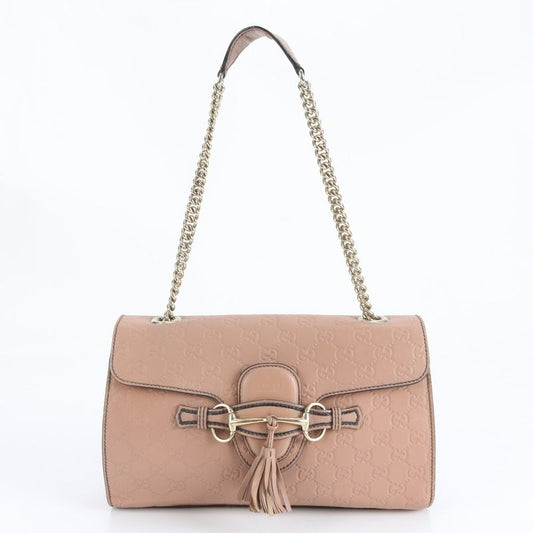 Guccissima Emily Horsebit Leather Chain Shoulder Bag Shoulder Tote 295402