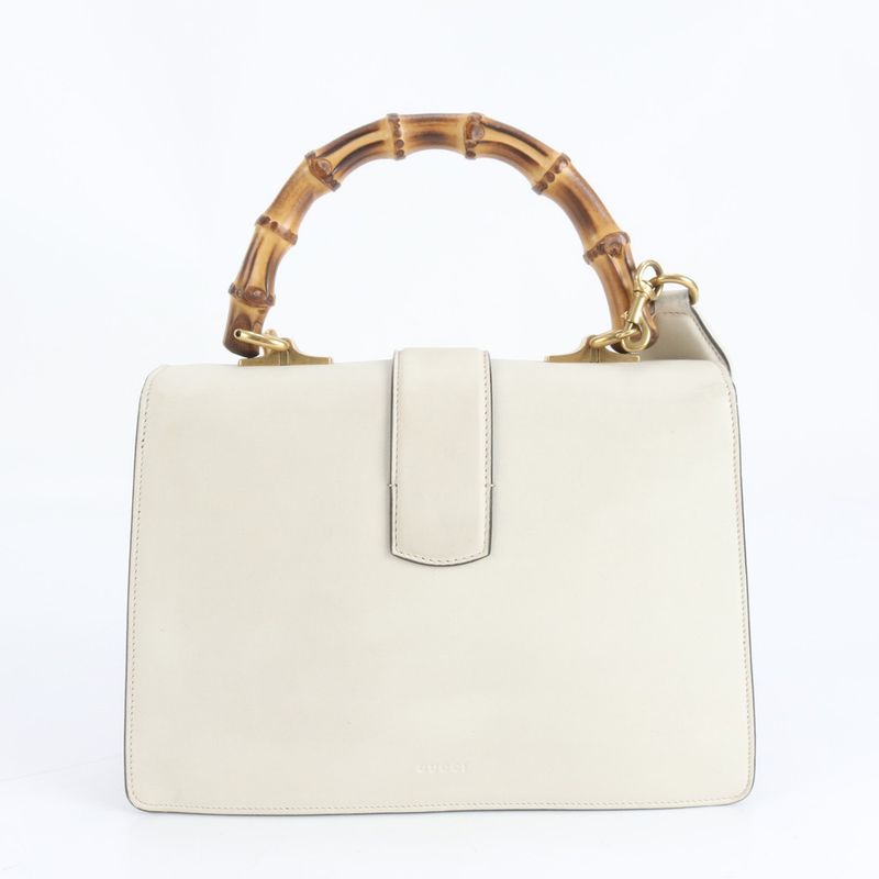 Gucci Bamboo Duo Nuosos Leather 2WAY Shoulder Bag Crossbody 448075 Hand Tote