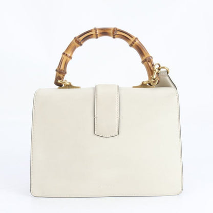 Gucci Bamboo Duo Nuosos Leather 2WAY Shoulder Bag Crossbody 448075 Hand Tote