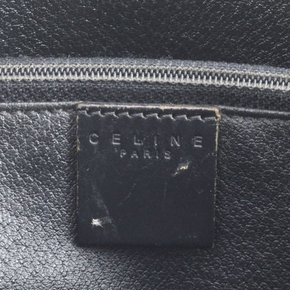 Vintage Celine Macadam Leather Tote Bag Shoulder Black Gold Hardware Black