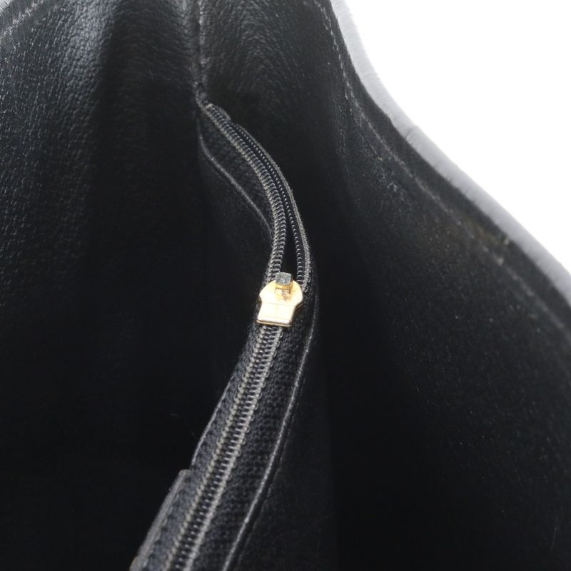 Vintage Celine Macadam Leather Tote Bag Shoulder Black Gold Hardware Black