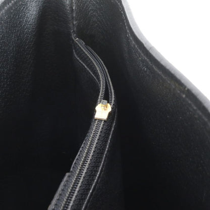 Vintage Celine Macadam Leather Tote Bag Shoulder Black Gold Hardware Black