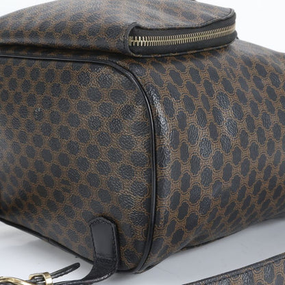 Celine Macadam Leather Backpack Sac Backpack Black Gold Hardware Women's CEE