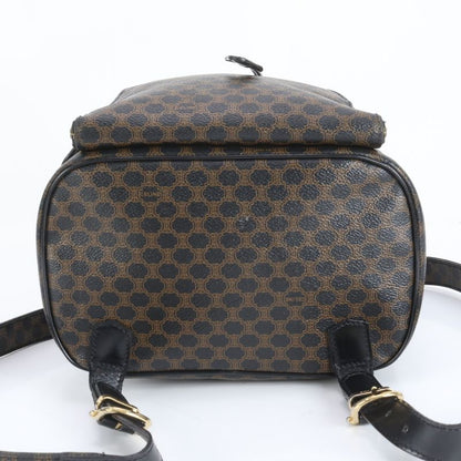 Celine Macadam Leather Backpack Sac Backpack Black Gold Hardware Women's CEE