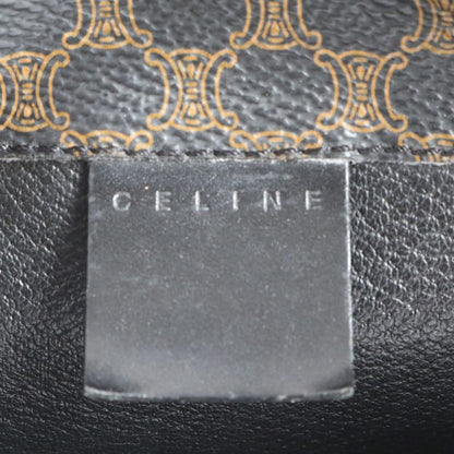 Celine Macadam Leather Backpack Sac Backpack Black Gold Hardware Women's CEE