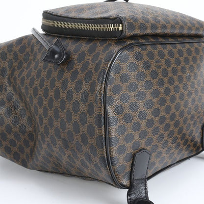 Celine Macadam Leather Backpack Sac Backpack Black Gold Hardware Women's CEE