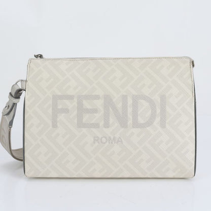 Fendi Zucca FF Leather Second Bag Clutch Pouch Gray Men's CRR Da16-1