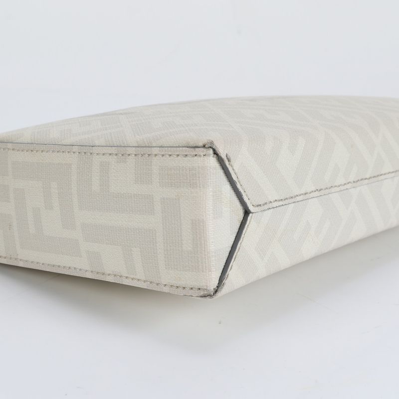 Fendi Zucca FF Leather Second Bag Clutch Pouch Gray Men's CRR Da16-1