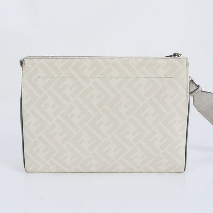 Fendi Zucca FF Leather Second Bag Clutch Pouch Gray Men's CRR Da16-1