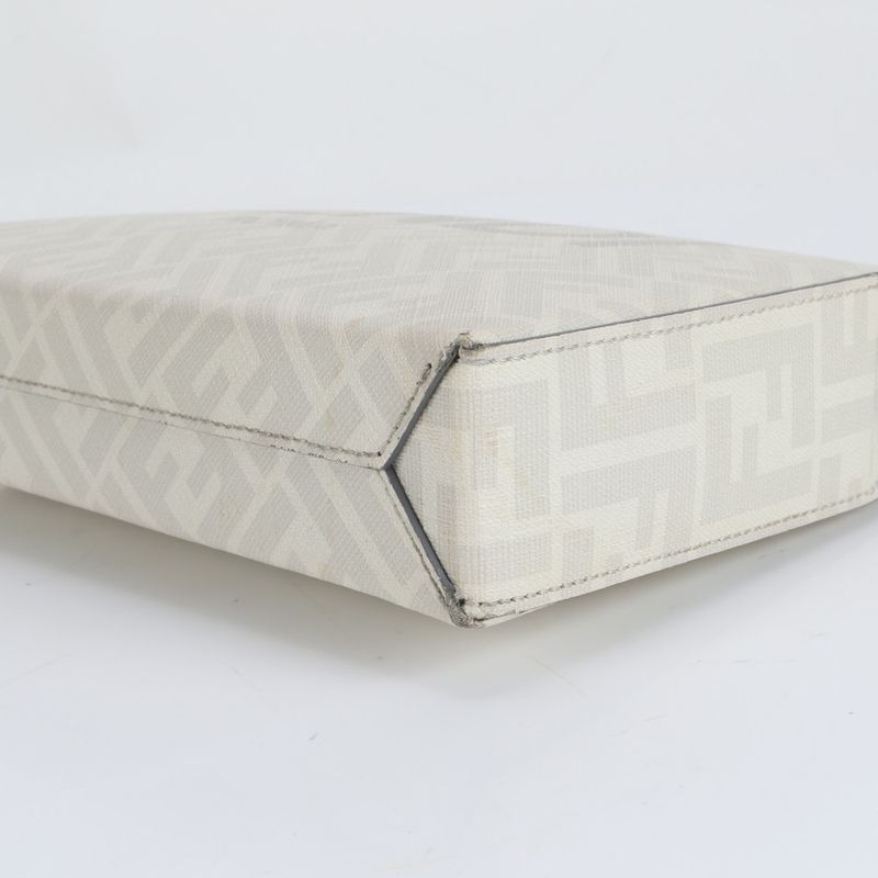 Fendi Zucca FF Leather Second Bag Clutch Pouch Gray Men's CRR Da16-1