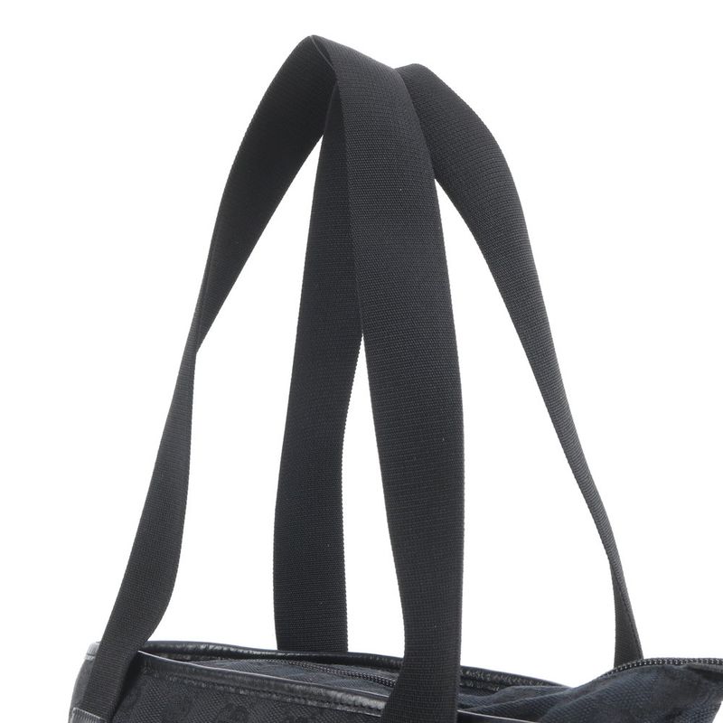 Gucci GG Canvas Leather Tote Bag Shoulder 019 0401 Black Business Commute