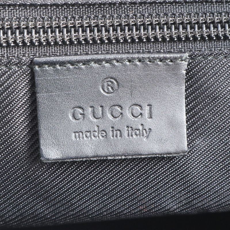 Gucci GG Canvas Leather Tote Bag Shoulder 019 0401 Black Business Commute