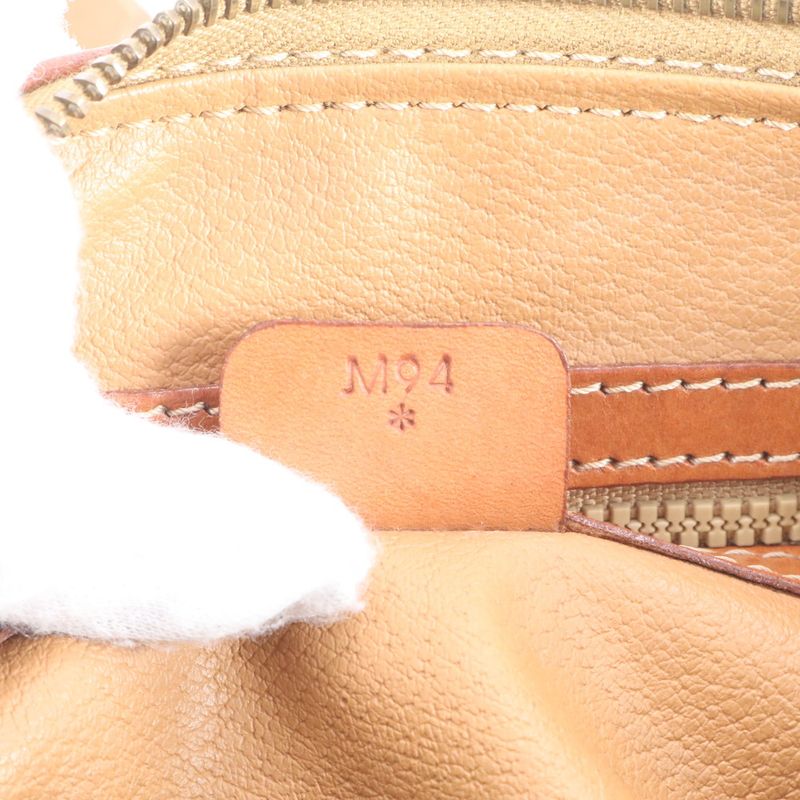 Vintage Celine Macadam Triomphe Leather Handbag Mini Boston Tote Brown Women's