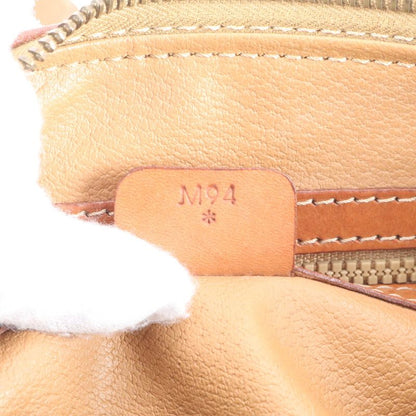 Vintage Celine Macadam Triomphe Leather Handbag Mini Boston Tote Brown Women's