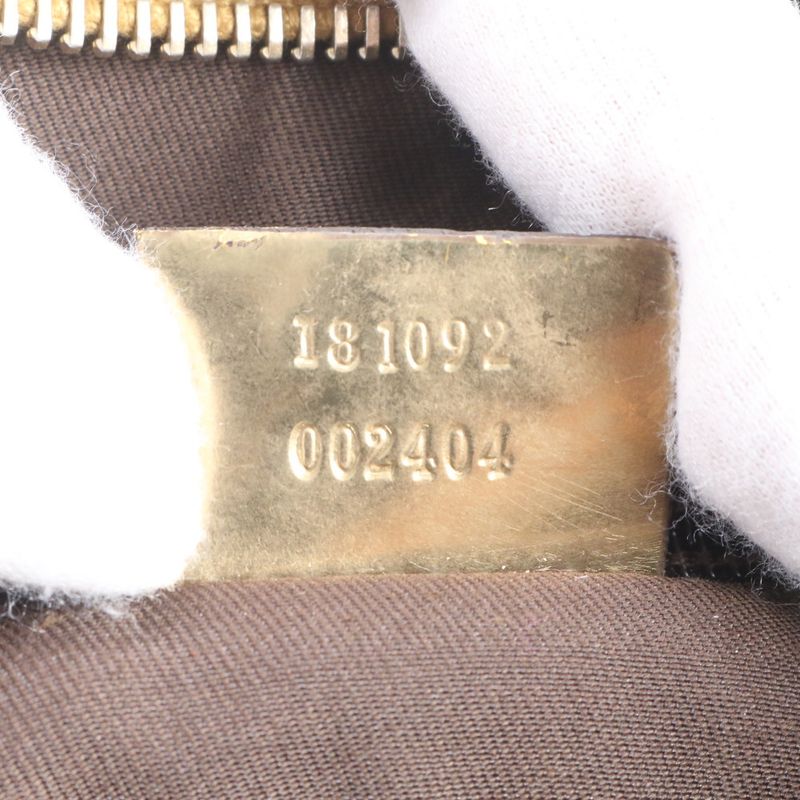 Gucci GG Canvas 181092 Leather Shoulder Bag Crossbody Tote Gold Women's CRR