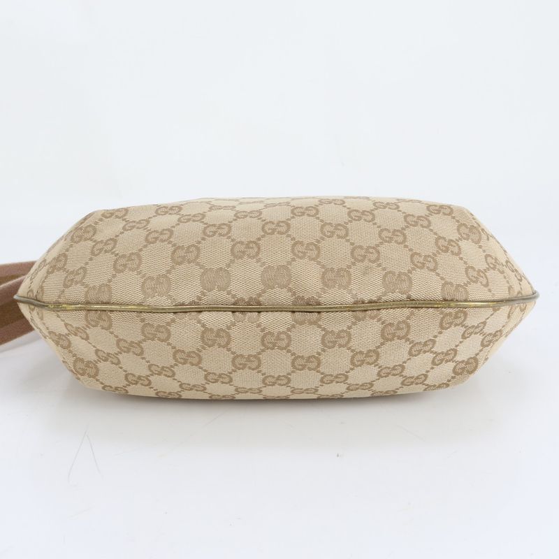 Gucci GG Canvas 181092 Leather Shoulder Bag Crossbody Tote Gold Women's CRR