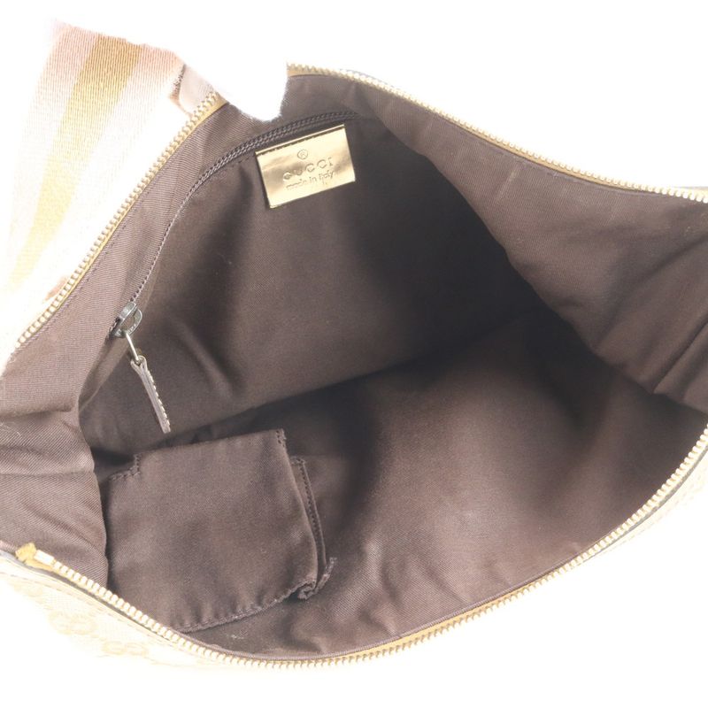 Gucci GG Canvas 181092 Leather Shoulder Bag Crossbody Tote Gold Women's CRR