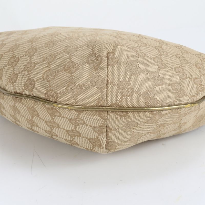 Gucci GG Canvas 181092 Leather Shoulder Bag Crossbody Tote Gold Women's CRR