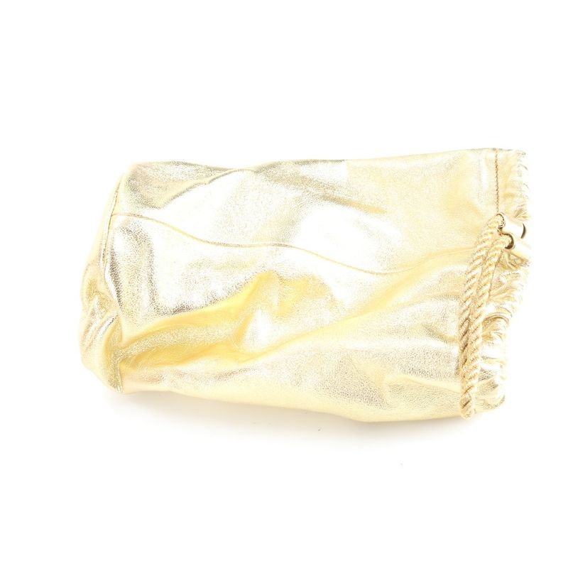 Hermes 00W Marked Dovris Bucket Shape Leather Handbag Tote Pouch Gold Hardware