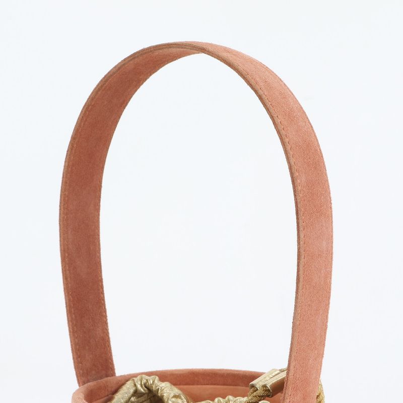 Hermes 00W Marked Dovris Bucket Shape Leather Handbag Tote Pouch Gold Hardware