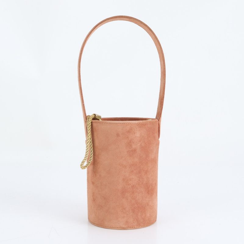 Hermes 00W Marked Dovris Bucket Shape Leather Handbag Tote Pouch Gold Hardware