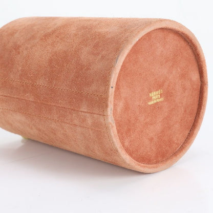 Hermes 00W Marked Dovris Bucket Shape Leather Handbag Tote Pouch Gold Hardware