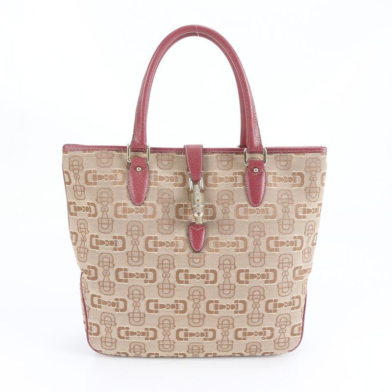 Gucci New Jackie Horsebit Pattern Leather Tote Bag Shoulder 145818 Hand Women's
