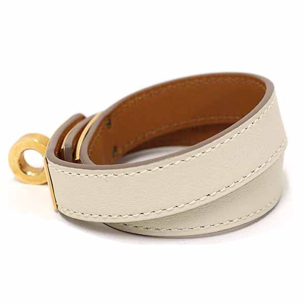 Hermes Leather Bracelet <kelly> Double Tour Vaux Swift T Stamp