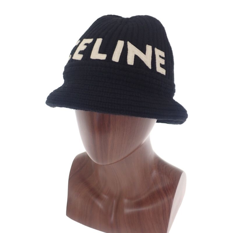 Celine Bucket 2a47t384d Hat Cashmere Black TU Ladies [ranked A