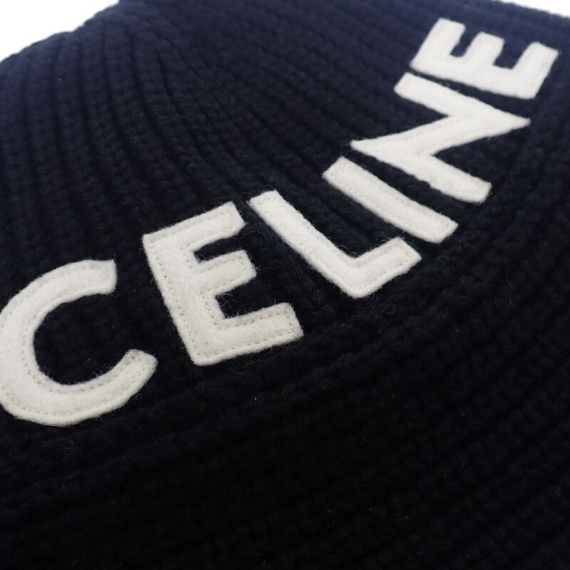 Celine Bucket 2a47t384d Hat Cashmere Black TU Ladies [ranked A